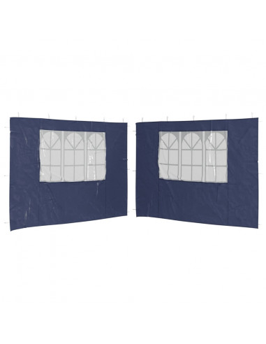 Parete per Tendostruttura 2 pz con Finestra in PE Blu