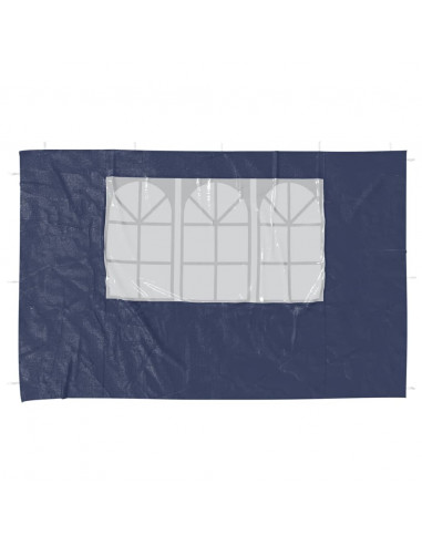 Parete per Tendostruttura 2 pz con Finestra in PE Blu