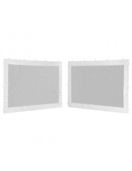 Pareti per Tendostruttura 2 pz Bianco e Nero in Rete