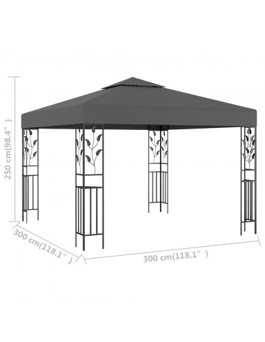 Gazebo 3x3 m Antracite