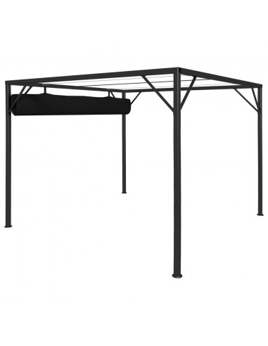 Gazebo da Giardino con Tetto a Scomparsa 3x3 m Antracite