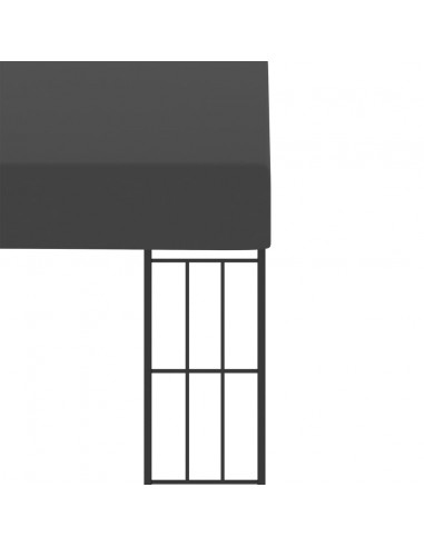 Gazebo a Parete 3x3 m Antracite in Tessuto