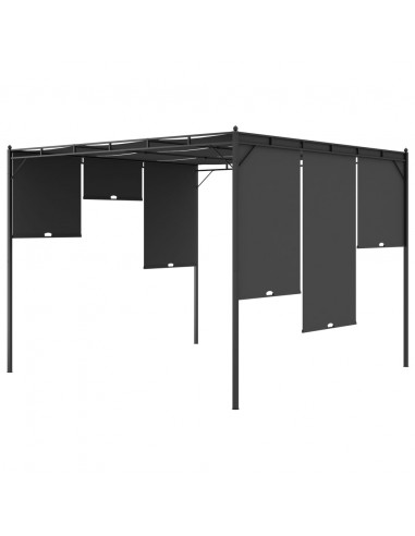 Gazebo da Giardino con Tenda Laterale 3x3x2,25 m Antracite