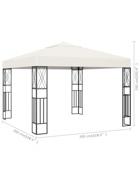 Gazebo 3x3 m Crema in Tessuto