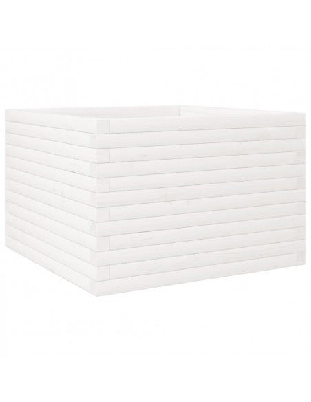 Fioriera da Giardino Bianca 70x70x46 cm Legno Massello di Pino