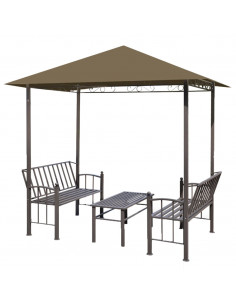 Padiglione Giardino Tavolo e Panche 2,5x1,5x2,4m Talpa 180 g/m² 2