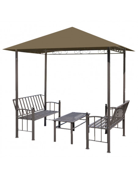 Padiglione Giardino Tavolo e Panche 2,5x1,5x2,4m Talpa 180 g/m²