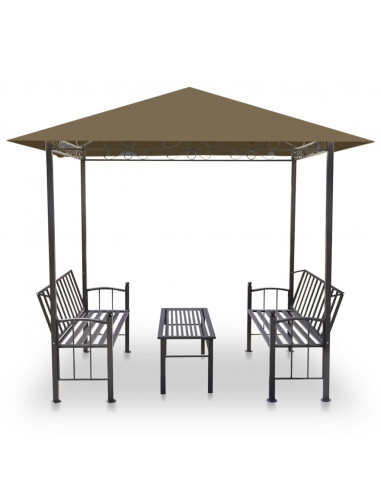 Padiglione Giardino Tavolo e Panche 2,5x1,5x2,4m Talpa 180 g/m²