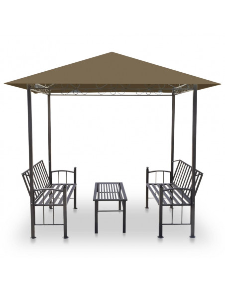 Padiglione Giardino Tavolo e Panche 2,5x1,5x2,4m Talpa 180 g/m²