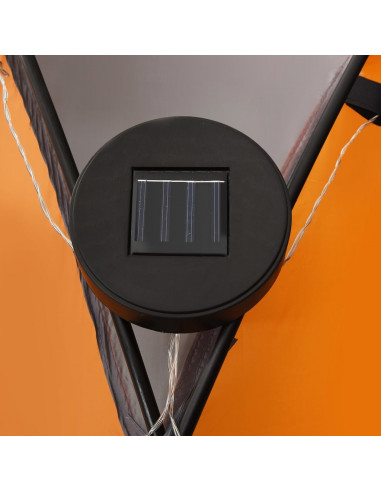 Tenda Feste con LED e 4 Pareti 3,6x3,6x2,3 m Grigio e Arancione