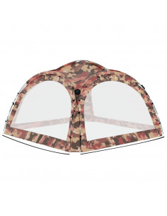 Tenda per Feste con LED e 4 Pareti 3,6x3,6x2,3 m Mimetica 2