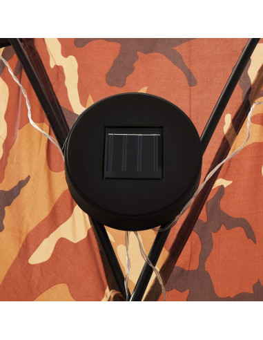 Tenda per Feste con LED e 4 Pareti 3,6x3,6x2,3 m Mimetica