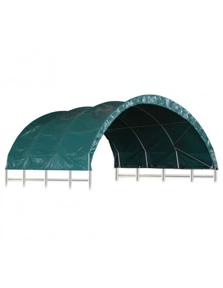 Tenda per Bestiame in PVC 3,7x3,7 m Verde