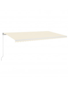 Tenda da Sole Retrattile Manuale con LED 600x300 cm Crema 2