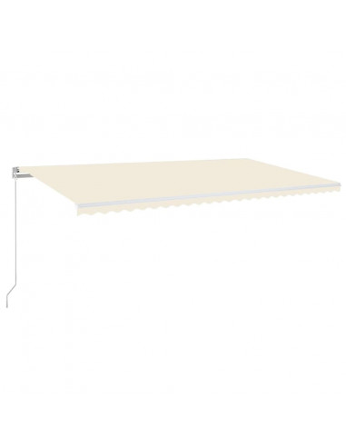 Tenda da Sole Retrattile Manuale con LED 600x300 cm Crema