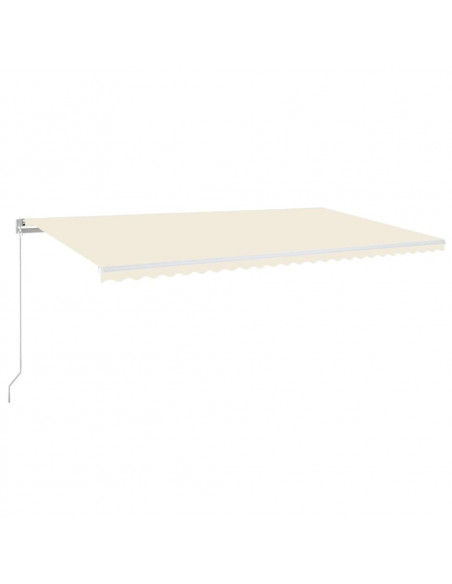 Tenda da Sole Retrattile Manuale con LED 600x300 cm Crema
