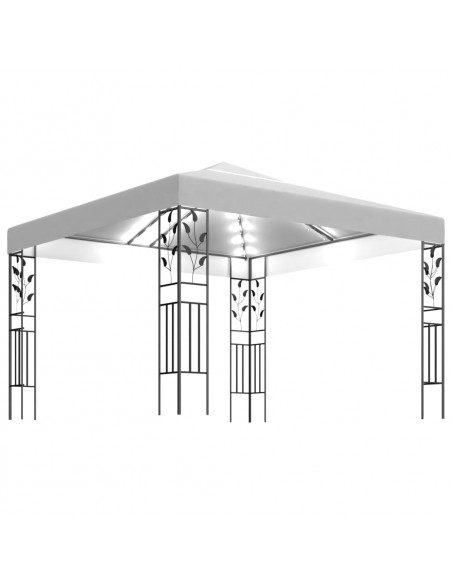 Gazebo con Luci LED a Stringa 3x3 m Bianco