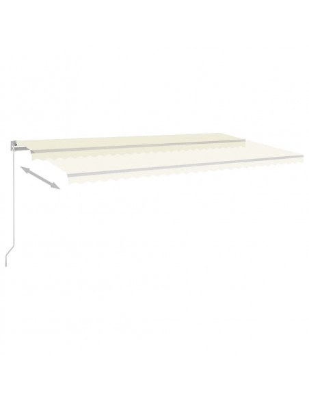 Tenda da Sole Retrattile Manuale con LED 600x300 cm Crema