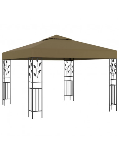Gazebo con Luci LED a Stringa 3x3 m Grigio Talpa