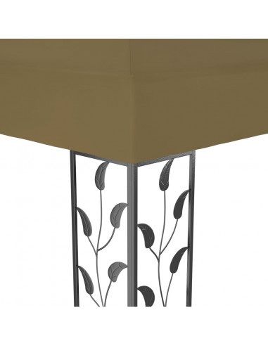 Gazebo con Tetto Doppio e Luci LED 3x4 m Grigio Talpa