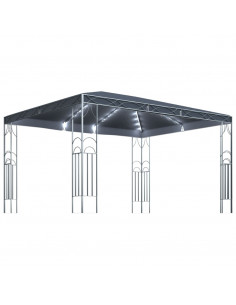 Gazebo con Stringa di Luci LED 400x300 cm Antracite 2