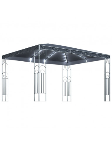 Gazebo con Stringa di Luci LED 400x300 cm Antracite