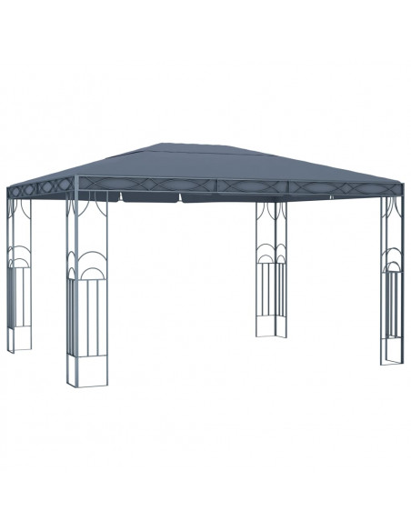 Gazebo con Stringa di Luci LED 400x300 cm Antracite