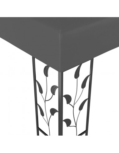 Gazebo con Stringa di Luci LED 3x3 m Antracite