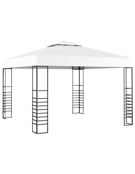 Gazebo da Giardino con Luci a Stringa LED 3x3 m Bianco