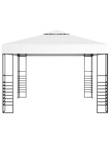 Gazebo da Giardino con Luci a Stringa LED 3x3 m Bianco