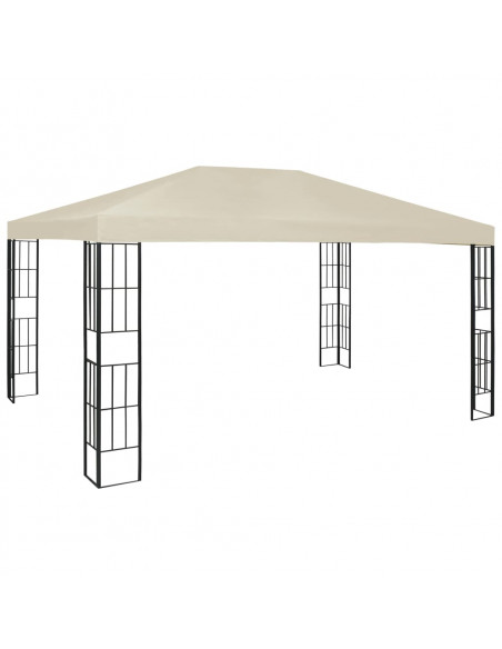 Gazebo con Stringa di Luci LED 3x4 m Crema