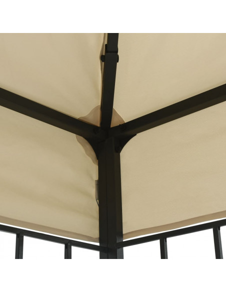 Gazebo con Stringa di Luci LED 3x4 m Crema
