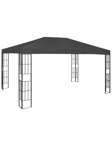 Gazebo con Stringa di Luci LED 3x4 m Antracite
