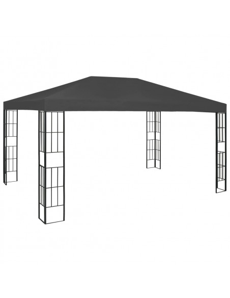 Gazebo con Stringa di Luci LED 3x4 m Antracite