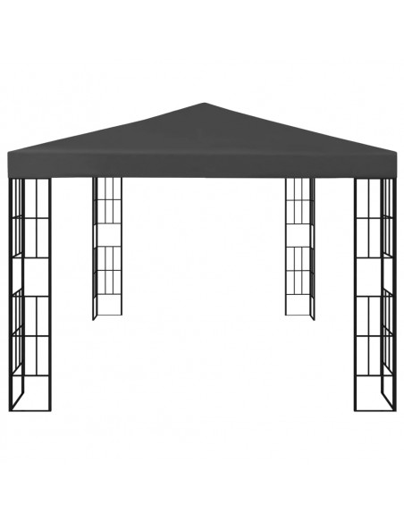 Gazebo con Stringa di Luci LED 3x4 m Antracite
