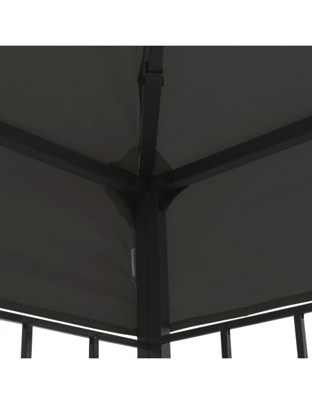 Gazebo con Stringa di Luci LED 3x4 m Antracite