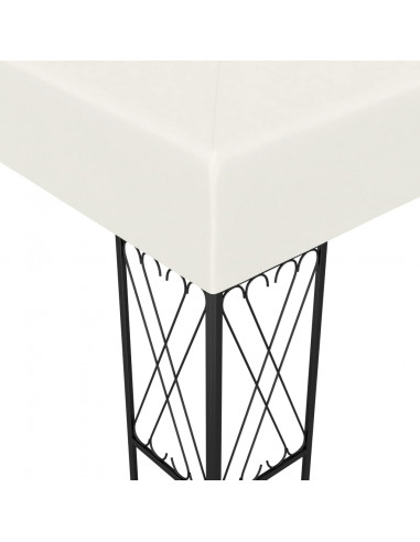 Gazebo con Stringa di Luci LED 3x4 m in Tessuto Crema