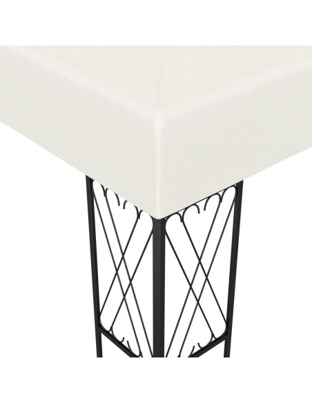 Gazebo con Stringa di Luci LED 3x4 m in Tessuto Crema