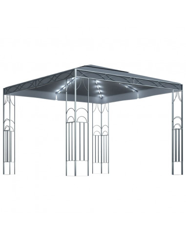 Gazebo con Stringa di Luci LED 300x300 cm Antracite
