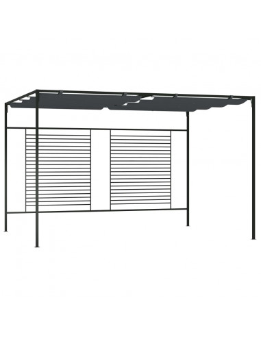 Gazebo con Tetto Retrattile 4x3x2,3 m Antracite 180 g/m²