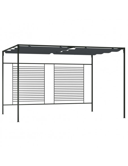 Gazebo con Tetto Retrattile 4x3x2,3 m Antracite 180 g/m²