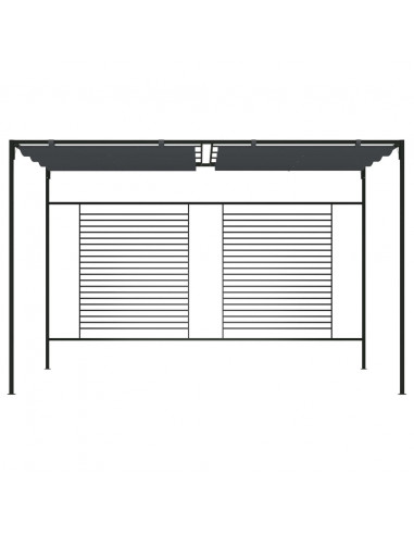 Gazebo con Tetto Retrattile 4x3x2,3 m Antracite 180 g/m²