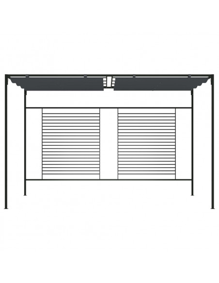 Gazebo con Tetto Retrattile 4x3x2,3 m Antracite 180 g/m²