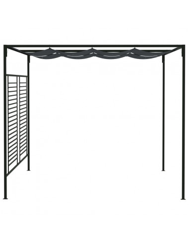 Gazebo con Tetto Retrattile 4x3x2,3 m Antracite 180 g/m²