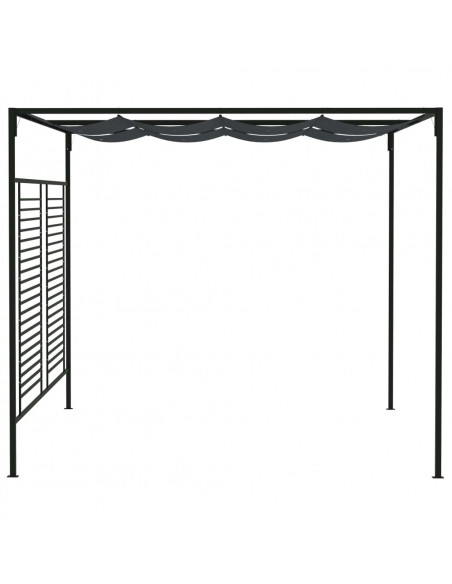 Gazebo con Tetto Retrattile 4x3x2,3 m Antracite 180 g/m²