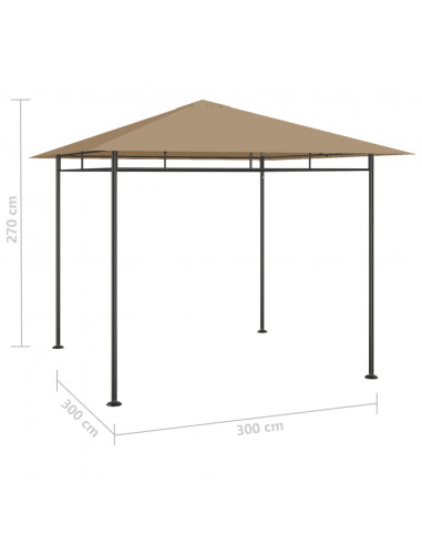 Gazebo 3x3x2,7 m Grigio Talpa 180 g/m²