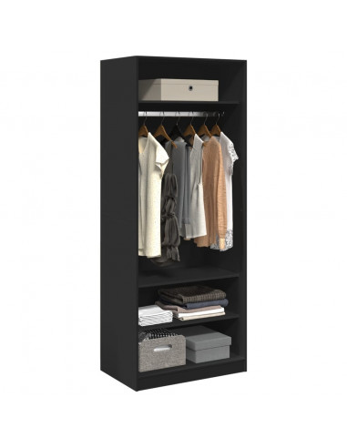 Armadio Nero 80x50x200 cm in Legno Multistrato