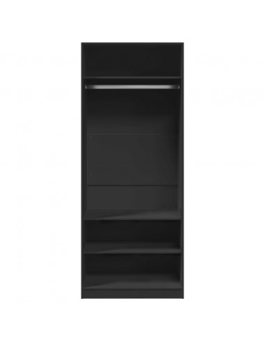 Armadio Nero 80x50x200 cm in Legno Multistrato