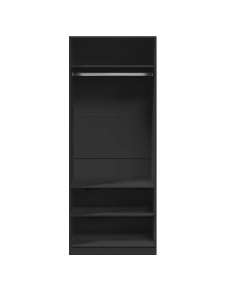 Armadio Nero 80x50x200 cm in Legno Multistrato