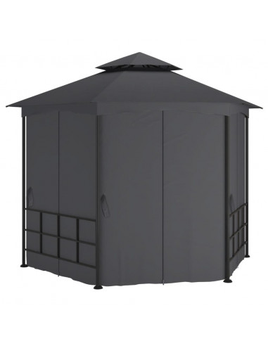 Gazebo con Pareti Laterali 3,1x2,7 m Antracite